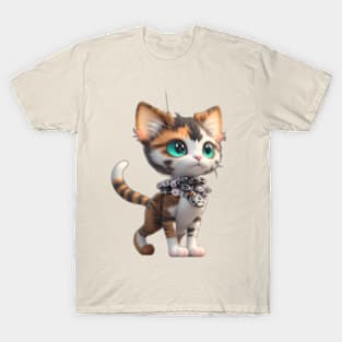 Calico Cyborg Cat T-Shirt